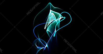 Abstract Aurora Dynamic Lights Background Animation in Ice Blue Colors Rendered Video