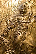 Wawel interior, Cracow Poland. Jan Sobieski copper artwork