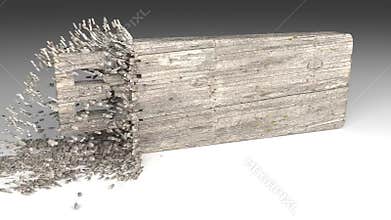 3D EXPERTS word chipped out of a old wood block