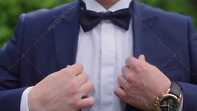 Man Bow Tie on a Suit