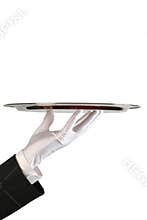 Hand of the waiter with dish
