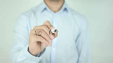 No Payments, Writing On Transparent Screen