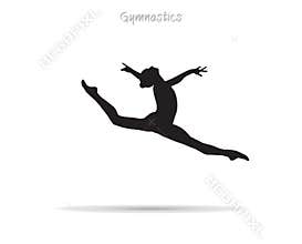 Gymnast girl Jump activity dynamic championship modern dance event silhouette vector