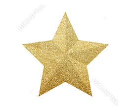 Golden Christmas star isolated on white