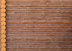 Log house structure of wood building home exterior