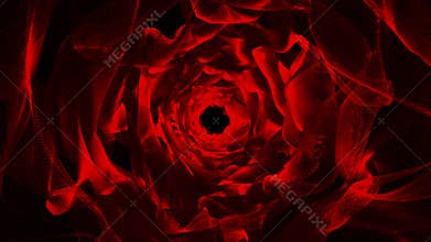 Red Organic Wavy Tunnel Abstract Animation Background