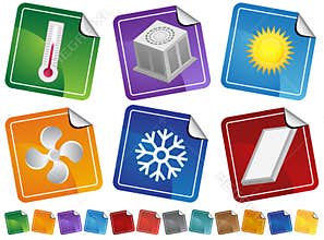 Air Conditioning Sticker Icons