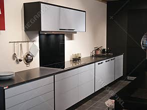 Modern trendy design black and white kitchen