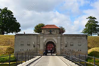 COPENHAGEN, DENMARK - MAY 31, 2017: King Gate at Kastellet. Kastellet is one of the best preserved star fortresses in Northern Eur