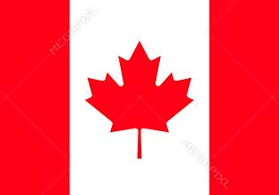 Canada flag, official colors and proportion correctly. High detailed vector flag of Canada.