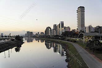 Pinheiros River in Sao Paulo by Night