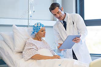 Doctor with cancer patient