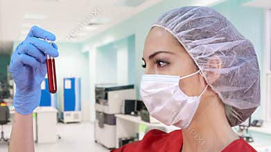Doctor with blood sample