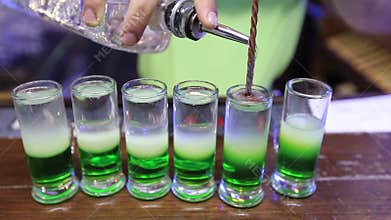 Preparing cocktails green mexican