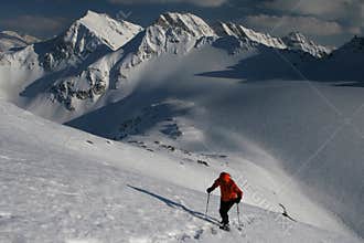 Winter mountain climbing