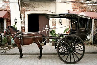 Horse drawn carriage old vigan philippines