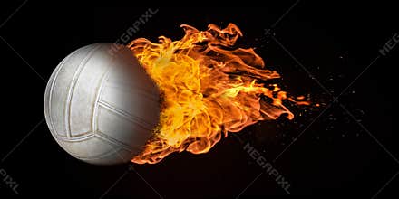 Flying Volleyball Engulfed in Flames