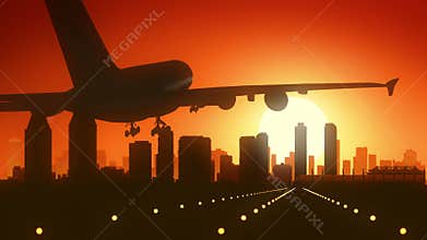 San Diego California USA America Skyline Sunrise Landing