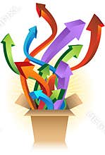 Shipping Box with Arrows