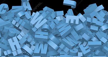 Falling alphabet concept