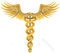 Caduceus Medical Symbol - Gold