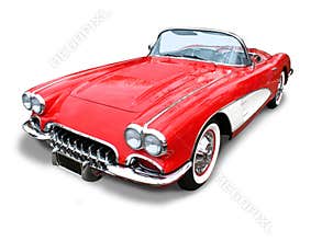 Classic Corvette Sports Car- isolated