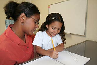 Girl and Teacher