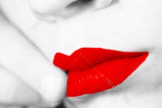 Red lips touched