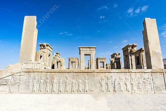 Ruins at Persepolis historical city, Shiraz, Iran. September 12, 2016