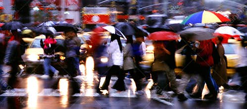 Times Square Rain Panorama