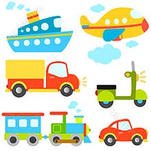 Cartoon vehicles vector