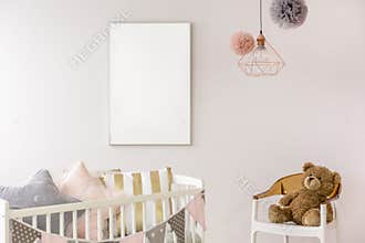 Newborn bedroom with white crib
