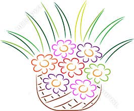 Flowers in basket