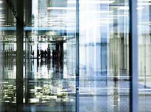 Office corridor reflections