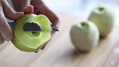 Peeling of apple