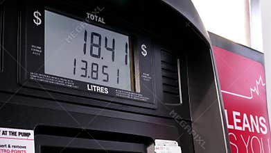 Filling up car gas tank with fuel
