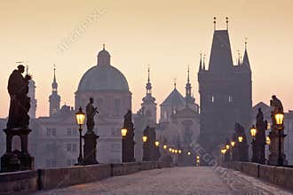 Charles bridge at dawn