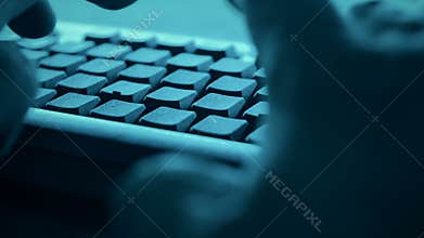 Computer security, hacker typing pov