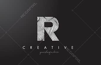 IR I R Letter Logo with Zebra Lines Texture Design Vector.