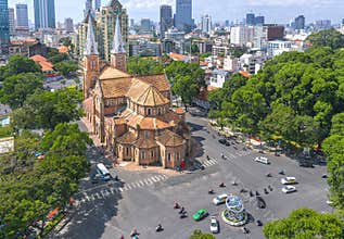 Aerial view Notre-Dame Cathedral Basilica beauty buildings