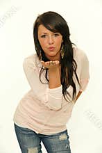 Girl blowing a kiss