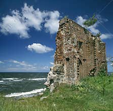 Ruins of church on the see coast