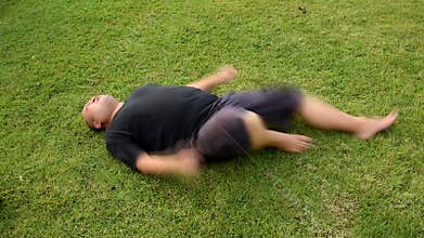 A fat bald head Asian Thai man is acting like a spoil child with Hi-def quality