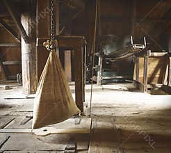 Water Mill - hessian bag of grain/flour