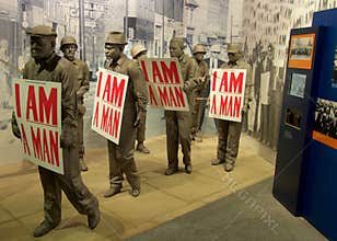 I Am A Man Statue Exhibit inside the National Civil Rights Museum at the Lorraine Motel