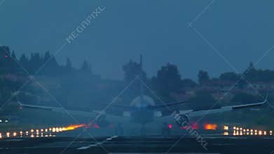the landing of a passenger plane