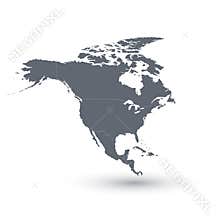 North America Map. Vector illustration