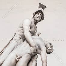 Statue of greek hero Menelaus holding Patroclus in Florence