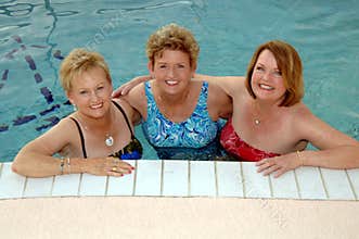 Senior women in the pool