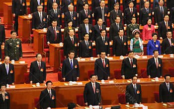 Top Chinese leaders attending parliament meeting